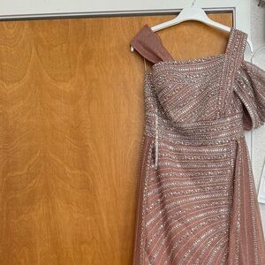 Elegant Pink and Silver Gown